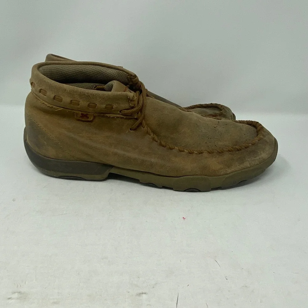 Twisted X Mens Driving Moc Chukka Boots Distressed Brown Leather MDM0049 9.5 W